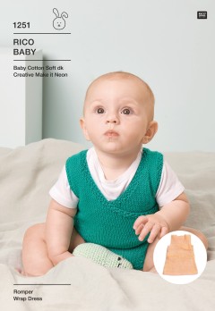 Rico Baby 1251 Romper and Wrap Dress in Baby Cotton Soft DK and Creative Make it Neon (downloadable PDF)