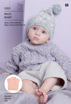Rico Baby 1253 Sweater, Slipover and Hat in Baby Cotton Soft DK and Baby Cotton Soft Print DK (leaflet)