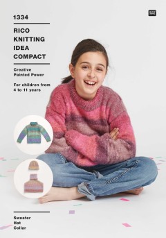 Rico Knitting Idea Compact 1334 Sweater, Hat and Collar in Creative Painted Power (leaflet)