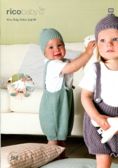 Rico Baby 528 (downloadable PDF) Shorts With Braces, Hat and Booties in Baby Cotton Soft (DK)