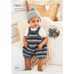 Rico Baby 925 (downloadable PDF) Romper, Hat and Booties in Baby Classic DK