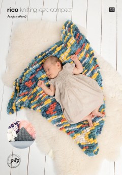 Rico Knitting Idea Compact 989 Triangular Blanket and Cushion in Pompon and Pompon Print (leaflet)