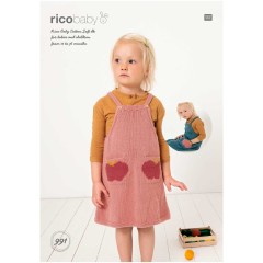 Rico Baby 991 (Leaflet) Dungarees and Dress in Baby Cotton Soft DK