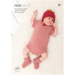 Rico Baby 997 (Leaflet) Raspberry Hat, Romper and Socks in Baby Cotton Soft DK