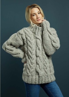 Rowan - Chunky Knits - Georgia Cable Sweater in Brushed Fleece (downloadable PDF)
