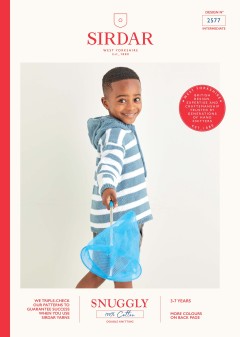Sirdar 2577 Deck Chair Striped Hoodie in Snuggly 100% Cotton DK (downloadable PDF)