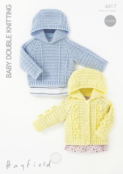 Sirdar 4417 Hooded Sweater and Jacket in Hayfield Baby DK (downloadable PDF)