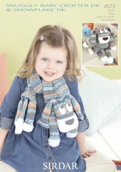 Sirdar 4573 Snuggly Baby Crofter DK & Snowflake DK Toy and Scarf (downloadable PDF)