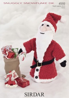 Sirdar 4593 Cone Shaped Santa in Snuggly Snowflake DK and Hayfield Bonus DK (leaflet)