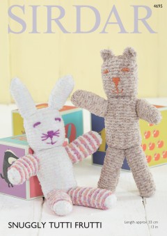 Sirdar 4695 Bear and Rabbit Toys in Snuggly Tutti Frutti (downloadable PDF)