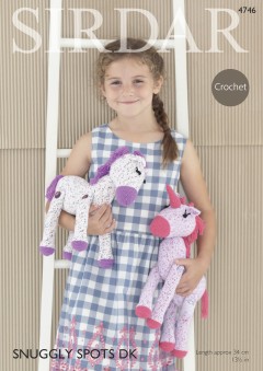 Sirdar 4746 Horse and Unicorn Toys in Snuggly DK and Snuggly Spots DK (downloadable PDF)