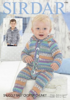 Sirdar 4780 Hooded Onsie and Hooded Jacket in Snuggly Baby Crofter Chunky (downloadable PDF)