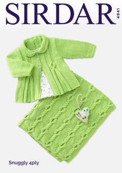 Sirdar 4941 Baby Girl's Matinee Coat and Blanket in Snuggly 4 Ply (downloadable PDF)