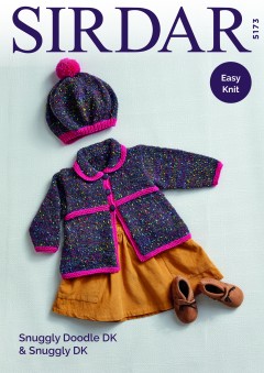 Sirdar 5173 Coat and Beret in Snuggly Doodle DK and Snuggly DK (downloadable PDF)