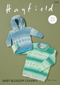 Sirdar 5178 Sweaters in Hayfield Baby Blossom Chunky (downloadable PDF)