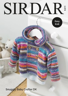 Sirdar 5211 Baby Boy's and Boy's Duffle Coat in Snuggly Baby Crofter DK (downloadable PDF)