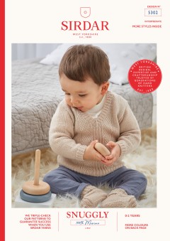 Sirdar 5302 V Neck Sweater and Bootees in Snuggly 100% Merino 4 Ply (leaflet)