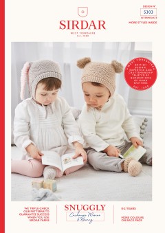 Sirdar 5303 Hats and Bootees in Snuggly Cashmere Merino DK and Snuggly Bunny (downloadable PDF)