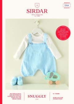 Sirdar 5364 Baby Romper and Bootess in Snuggly 3 Ply (leaflet)