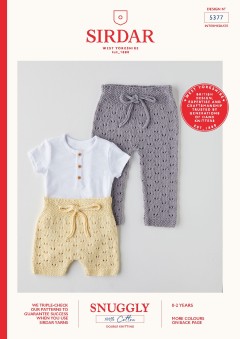 Sirdar 5377 Baby Leggings and Shorts in Snuggly 100% Cotton DK (leaflet)