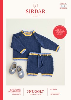 Sirdar 5411 Twisted Rib Rainbow Sweater & Shorts in Snuggly DK (downloadable PDF)