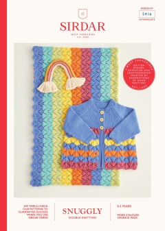 Sirdar 5416 Rainbow Matinee Coat & Blanket in Snuggly DK (downloadable PDF)