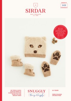 Sirdar 5430 Hat, Mittens and Bootees in Snuggly Bunny and Snuggly DK 50g (downloadable PDF)