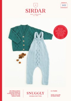 Sirdar 5433 Dungarees and Cardigan in Snuggly DK 50g (downloadable PDF)