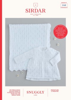 Sirdar 5468 Matinee Coat and Blanket in Snuggly 2 Ply (downloadable PDF)