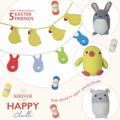 Sirdar 0578 - Happy Chenille Book 9 - 5 Easter Friends (booklet)