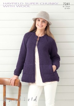 Sirdar 7241 Hayfield Super Chunky With Wool Coat (downloadable PDF)