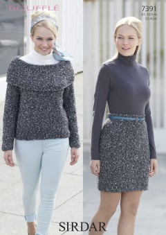 Sirdar 7391 Sweater and Skirt in Boufflé (downloadable PDF)