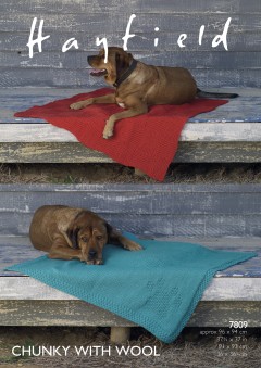 Sirdar 7809 Dog Blankets in Hayfield Chunky with Wool (downloadable PDF)