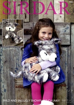 Sirdar 7966 Husky Dog in Wild and Snowflake Chunky (downloadable PDF)