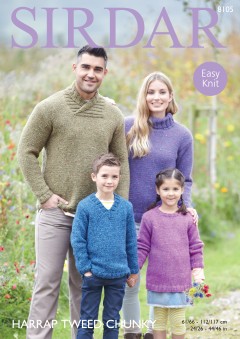 Sirdar 8105 Sweaters in Harrap Tweed Chunky (downloadable PDF)