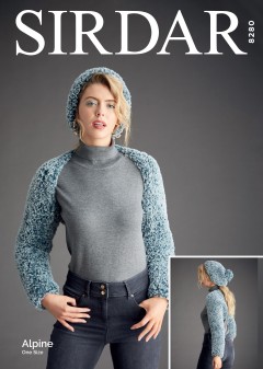 Sirdar 8280 Sleeve Shrug and Pull-on Hat in Alpine (leaflet)