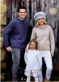 Sirdar 9701 Hayfield Chunky With Wool Childs, Ladies, Mens Sweaters (downloadable PDF)
