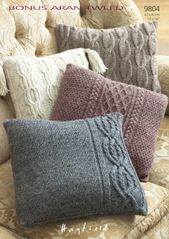 Sirdar 9804 Bonus Aran Tweed (downloadable PDF) Cushions