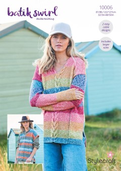 Stylecraft 10006 Sweater and Tank Top in Batik Swirl (downloadable PDF)