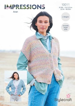 Stylecraft 10011 Cardigan and Waistcoat in Impressions (leaflet)