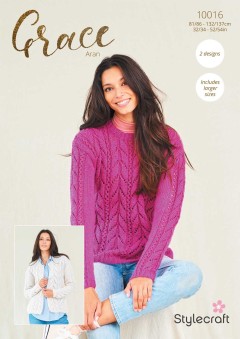 Stylecraft 10016 Sweater and Cardigan in Grace (leaflet)