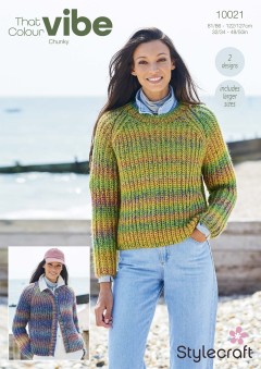 Stylecraft 10021 Sweater and Cardigan in That Colour Vibe (leaflet)