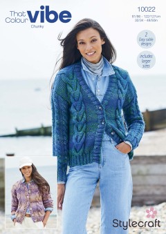 Stylecraft 10022 Cardigans in That Colour Vibe (leaflet)