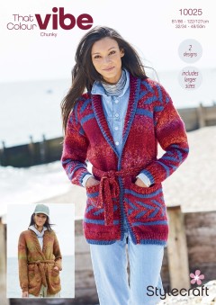 Stylecraft 10025 Cardigans in Bellissima Chunky and That Colour Vibe (leaflet)
