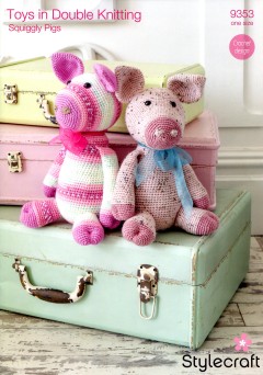 Stylecraft 9353 Squiggly Pigs in Alpaca Tweed DK, Life DK and Wondersoft DK (downloadable PDF)