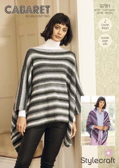 Stylecraft 9781 Crochet Poncho and Shawl in Cabaret DK (downloadable PDF)