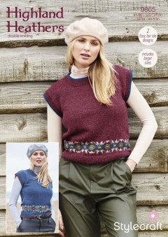 Stylecraft 9865 Round and V Neck Tank Tops in Highland Heathers DK (downloadable PDF)