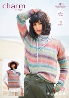 Stylecraft 9881 Sweater and Tank Top in Charm (downloadable PDF)