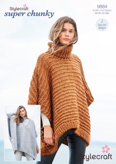 Stylecraft 9884 Ponchos in Special XL and Special XL Tweed (leaflet)