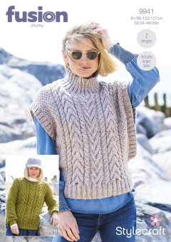 Stylecraft 9941 Sweater and Tank Top in Fusion Chunky (downloadable PDF)